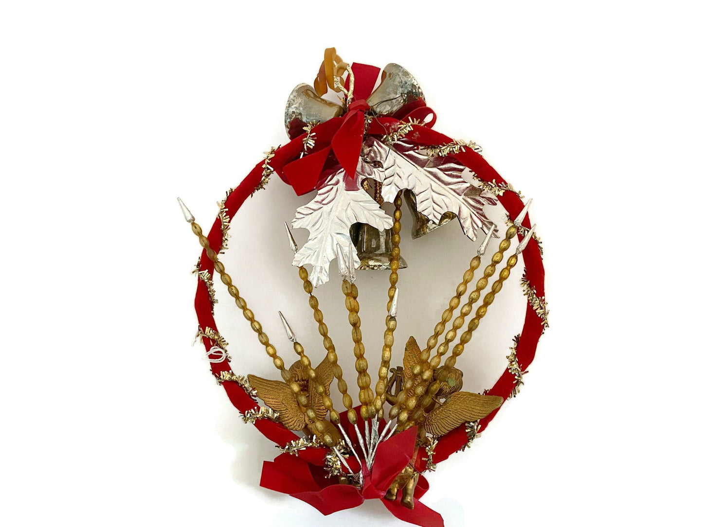 Vintage Small Wreath with Mercury Glass Bead Picks - Duckwells