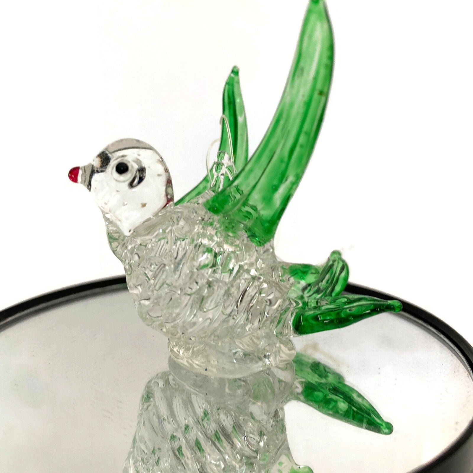Vintage Spun Glass Christmas Bird Tree Ornament - Duckwells