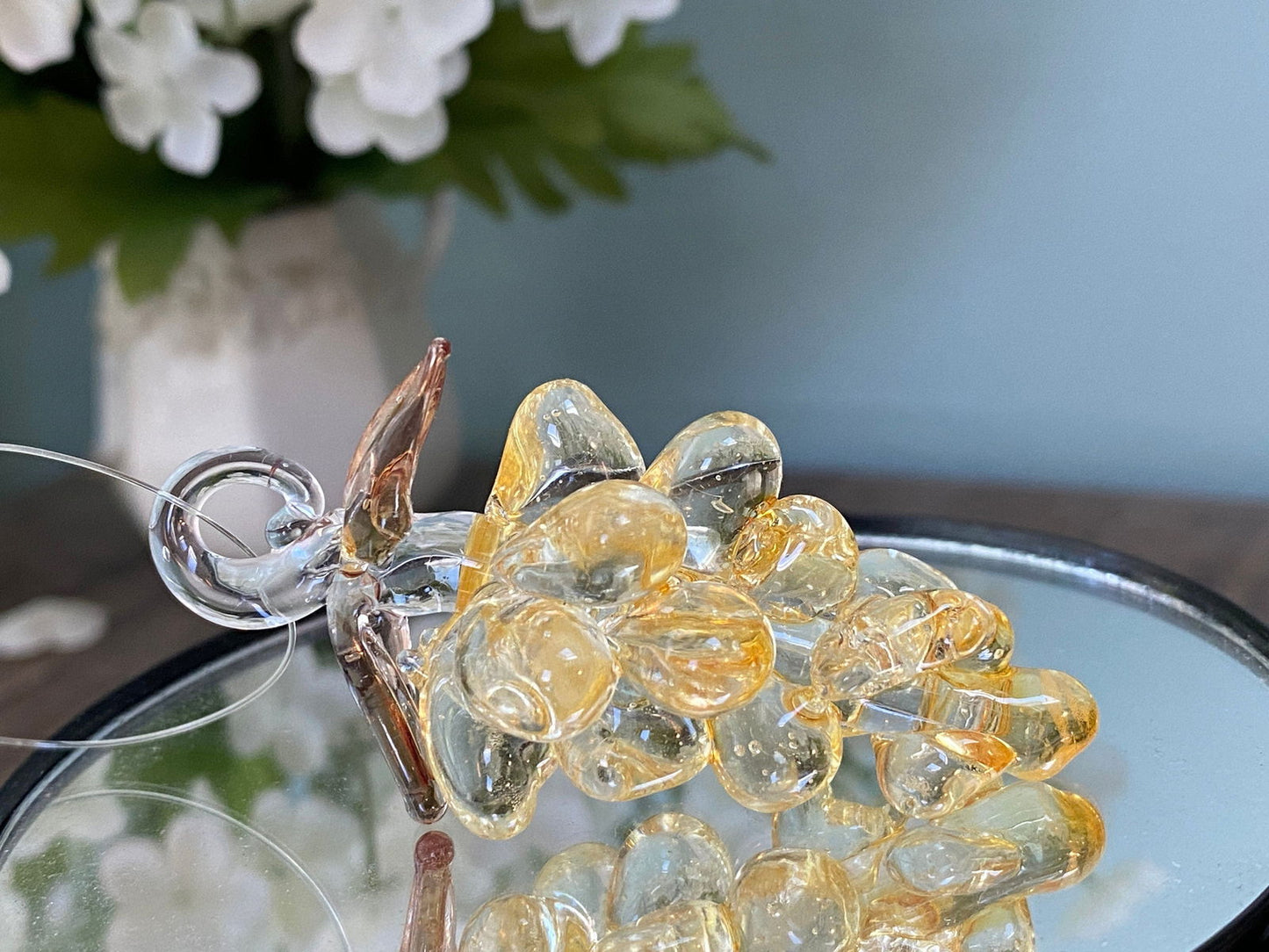 Vintage Spun Glass Grapes Christmas Tree Ornament - Duckwells