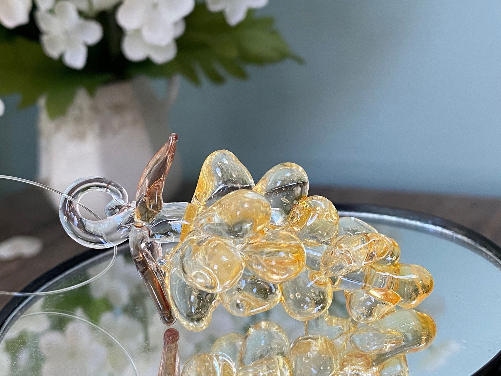 Vintage Spun Glass Grapes Christmas Tree Ornament - Duckwells