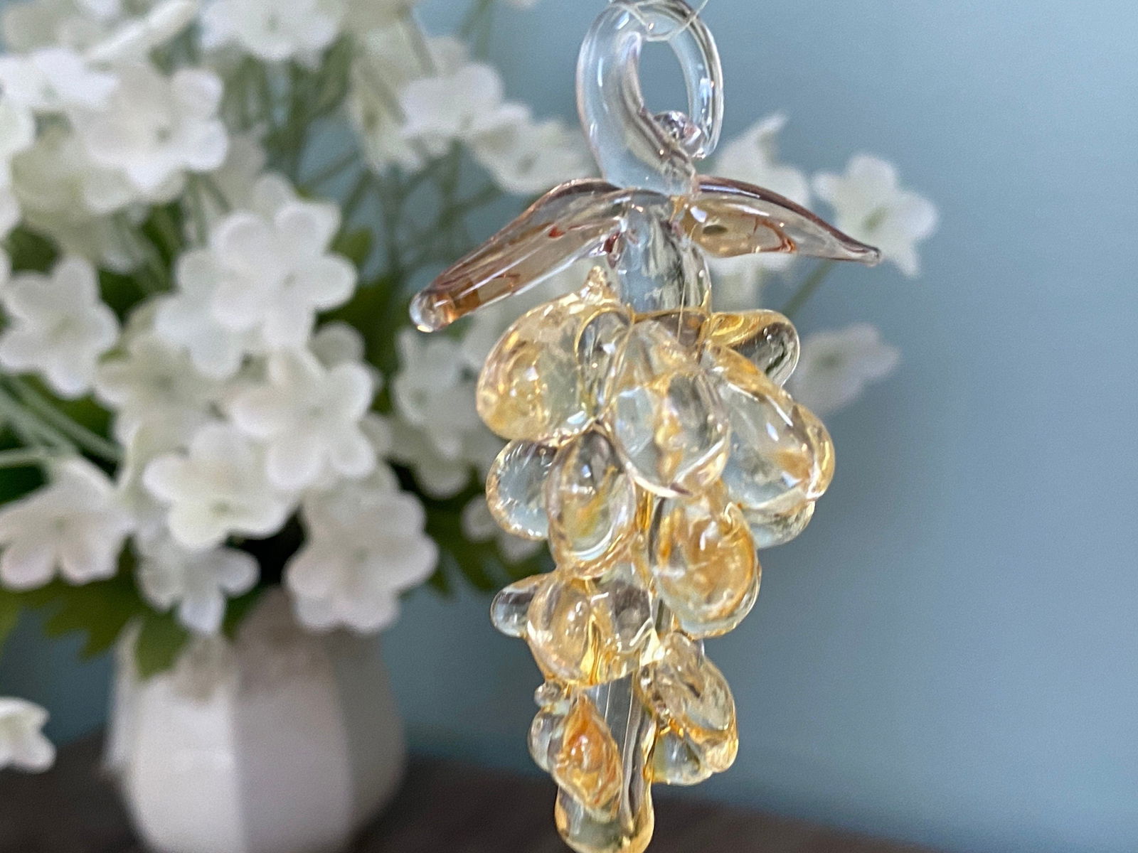 Vintage Spun Glass Grapes Christmas Tree Ornament - Duckwells