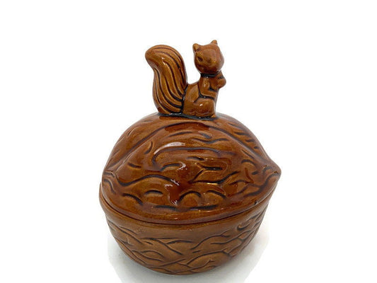 Vintage Squirrel and Nut Ceramic Jar - Duckwells