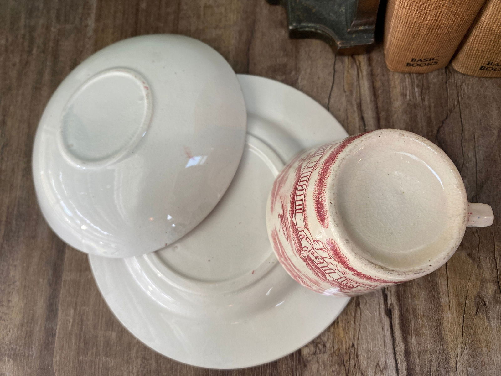 Vintage Staffordshire Demitasse Cup and Saucers in a Chinoiserie Pattern - Duckwells