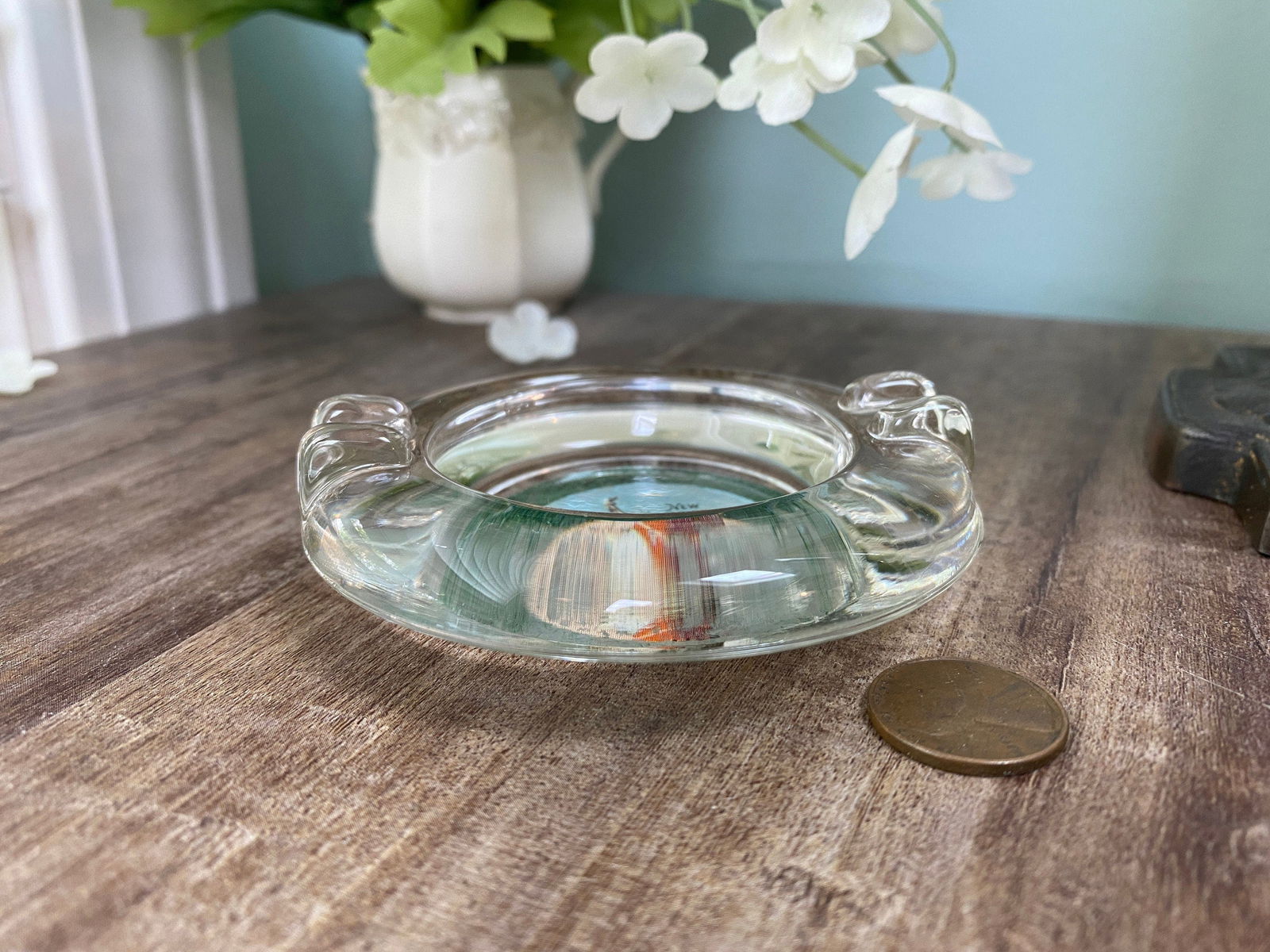 Vintage Statue of Liberty Glass Ashtray - Duckwells