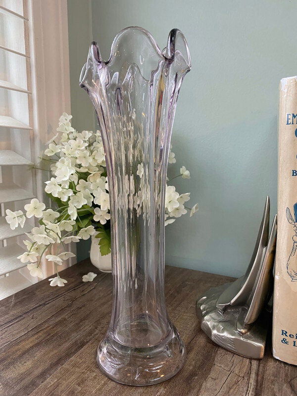 Vintage Swung Carnival Glass Vase - Duckwells