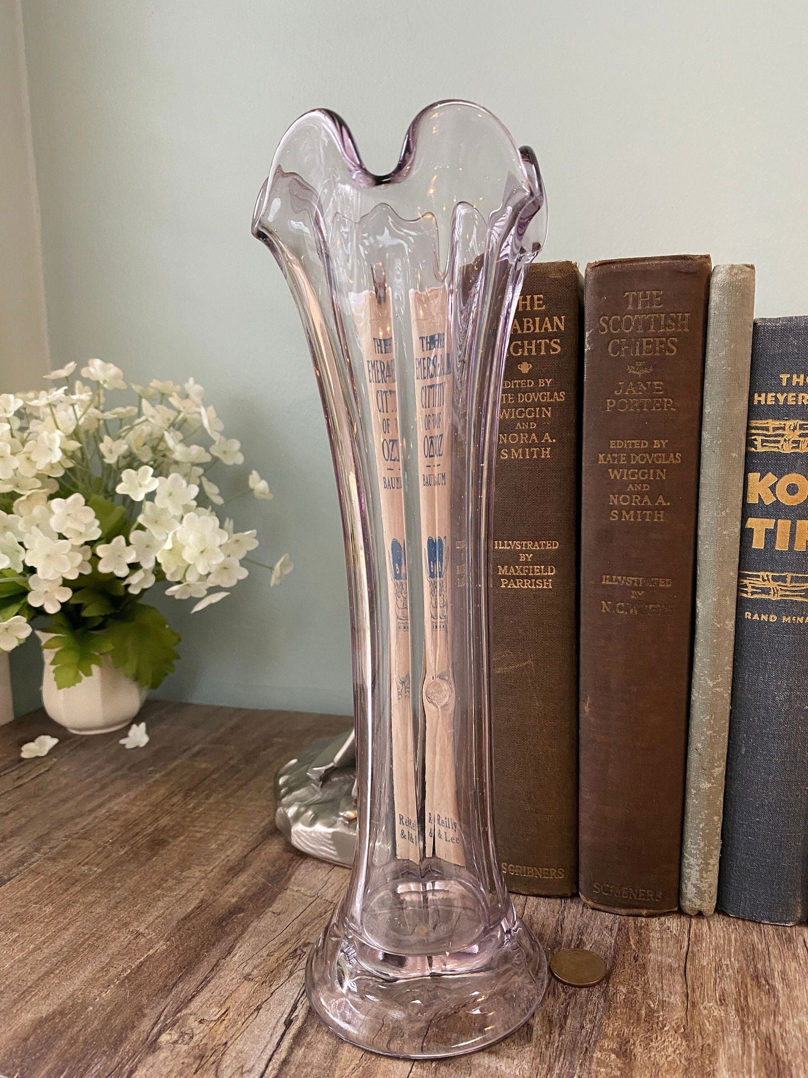Vintage Swung Carnival Glass Vase - Duckwells