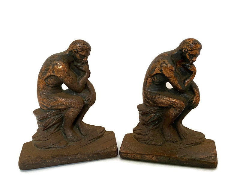 Vintage The Thinker Bookends - Duckwells