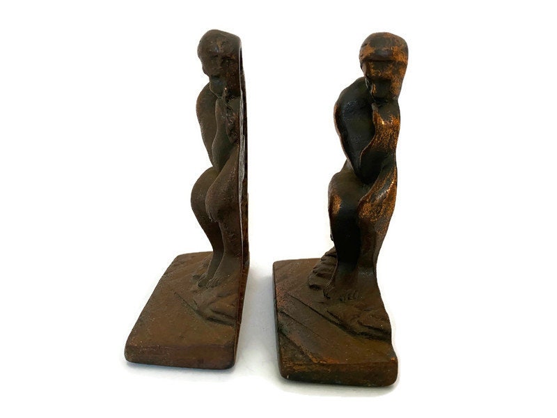 Vintage The Thinker Bookends - Duckwells