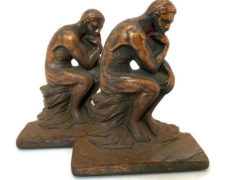Vintage The Thinker Bookends - Duckwells
