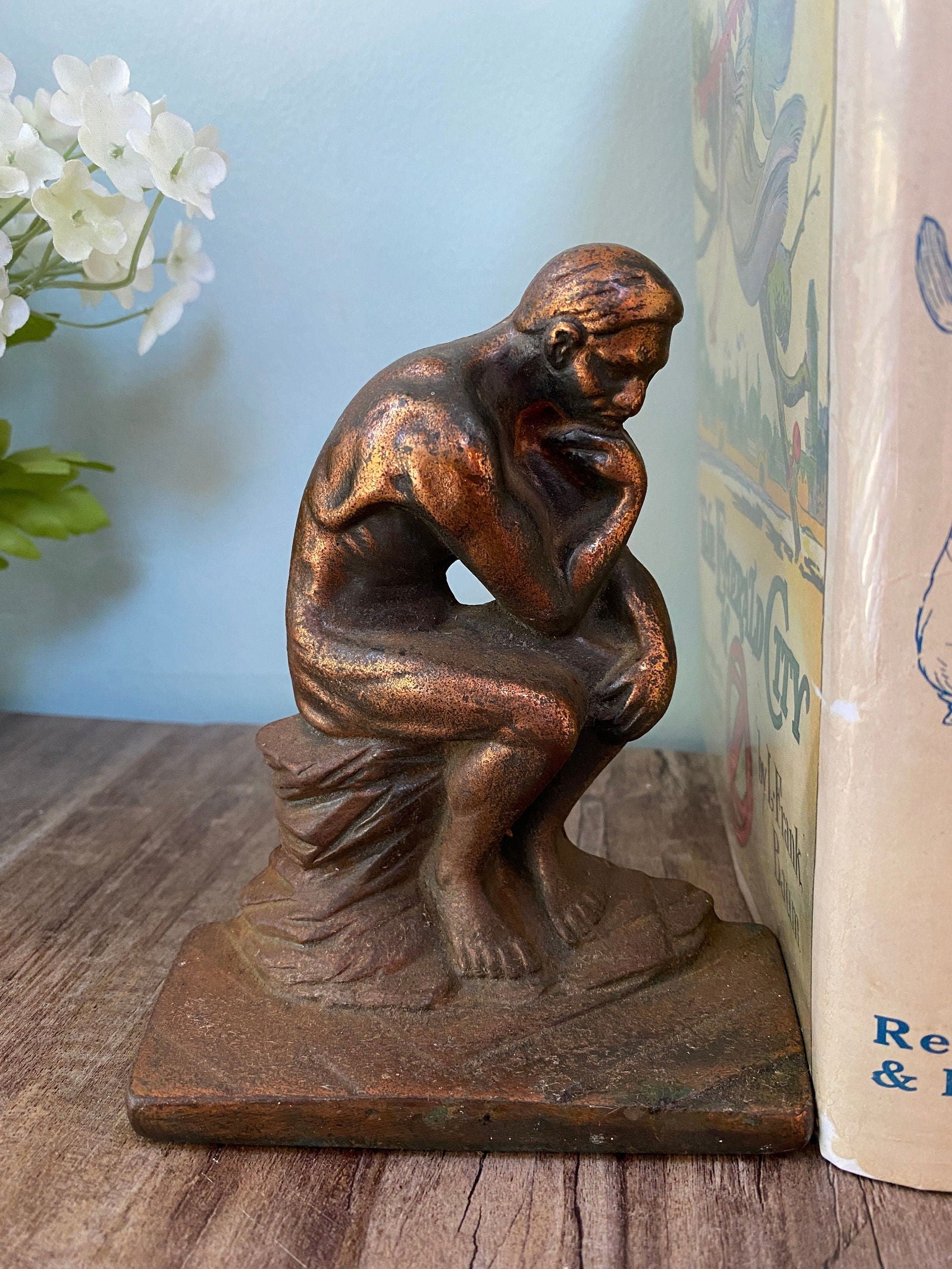 Vintage The Thinker Bookends - Duckwells