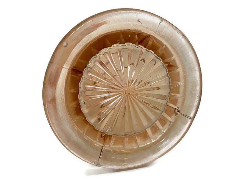 Vintage Thin Ribbed Standard Swung Carnival Glass Vase - Duckwells