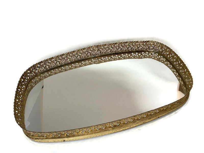 Vintage Vanity Mirrored Tray - Duckwells