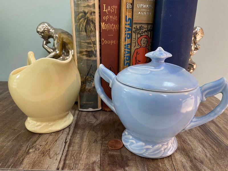 Vintage Vernon Kilns California Pottery Sugar and Creamer - Duckwells