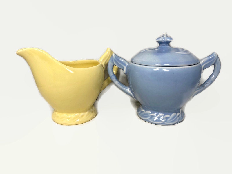 Vintage Vernon Kilns California Pottery Sugar and Creamer - Duckwells