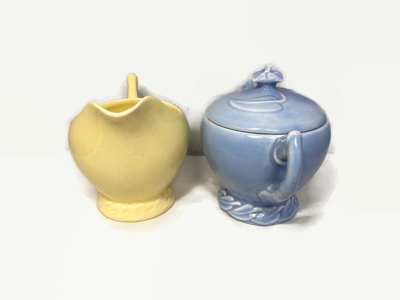 Vintage Vernon Kilns California Pottery Sugar and Creamer - Duckwells