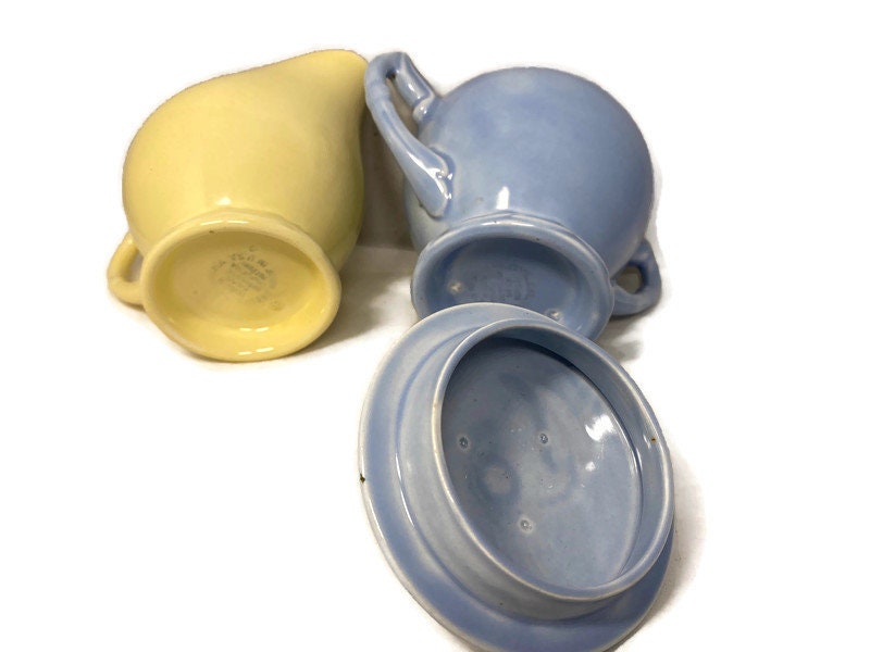 Vintage Vernon Kilns California Pottery Sugar and Creamer - Duckwells
