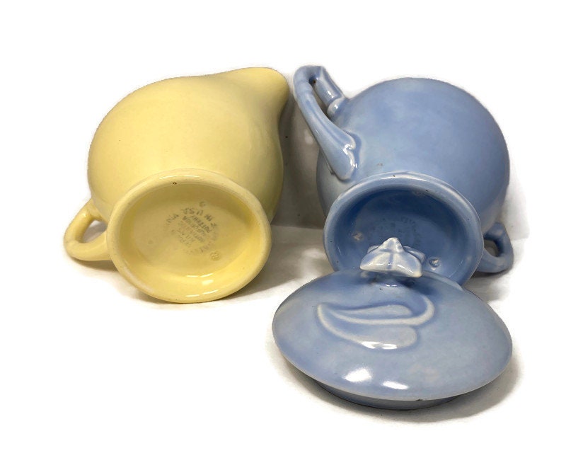 Vintage Vernon Kilns California Pottery Sugar and Creamer - Duckwells