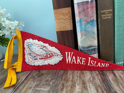 Vintage Wake Island Felt Pennant - Duckwells
