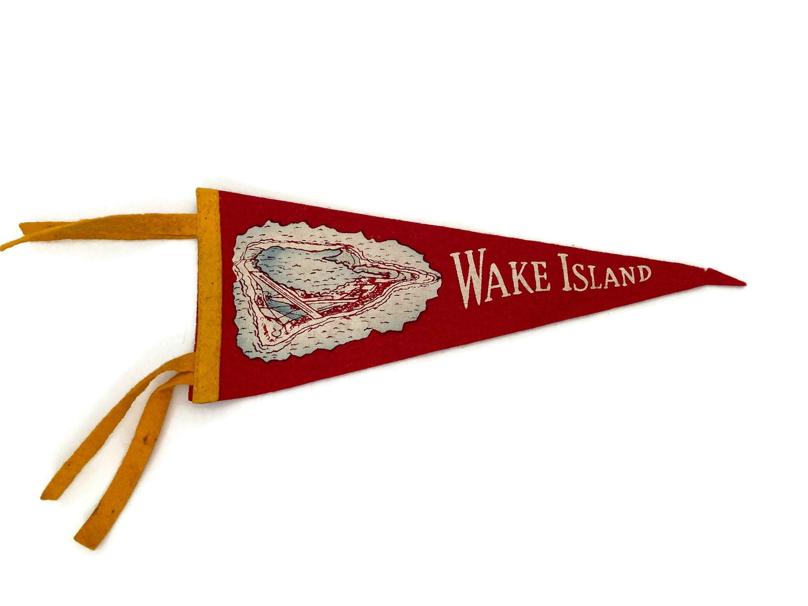 Vintage Wake Island Felt Pennant - Duckwells