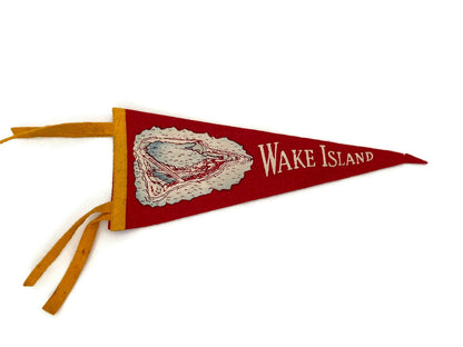 Vintage Wake Island Felt Pennant - Duckwells