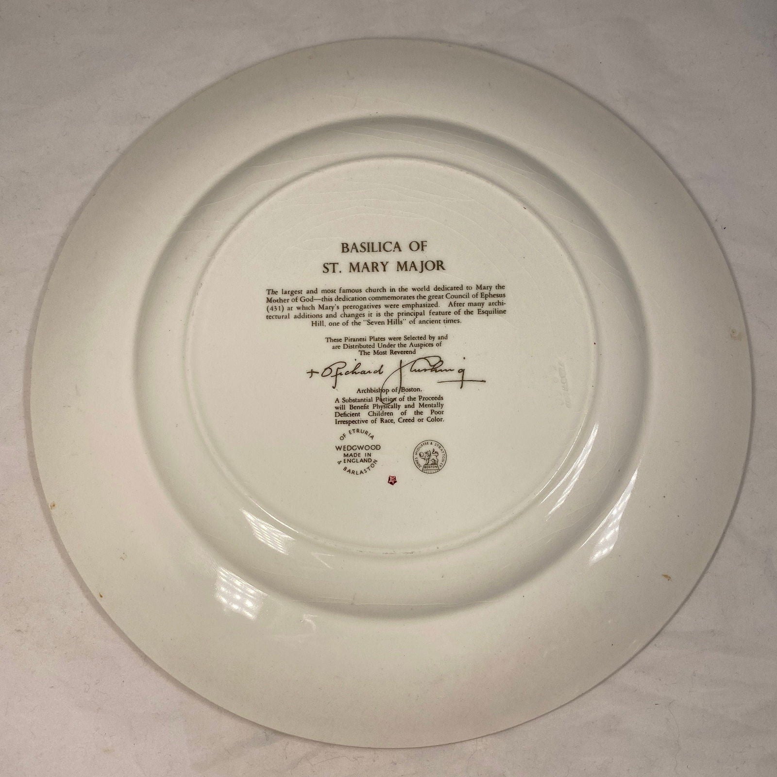 Vintage Wedgwood Piranesi Plate - Sta Maria Maggiore - Duckwells