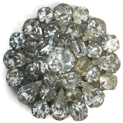 Vintage Weiss Rhinestone Brooch Pin - Duckwells