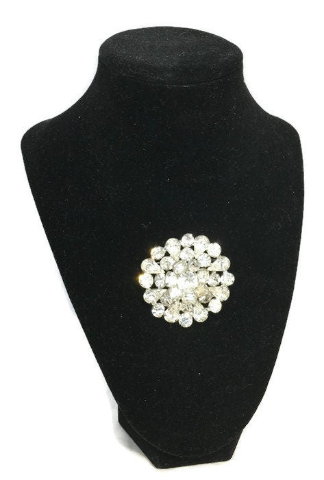Vintage Weiss Rhinestone Brooch Pin - Duckwells