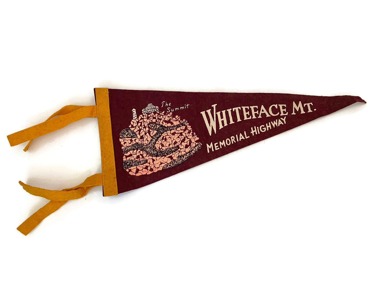 Vintage Whiteface Mountain Memorial Highway Souvenir Pennant - Duckwells