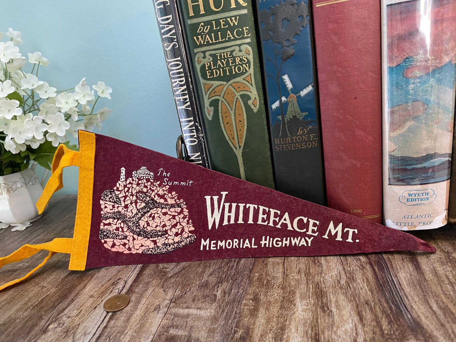 Vintage Whiteface Mountain Memorial Highway Souvenir Pennant - Duckwells