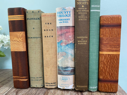 Vintage Wood Book Bookends - Duckwells