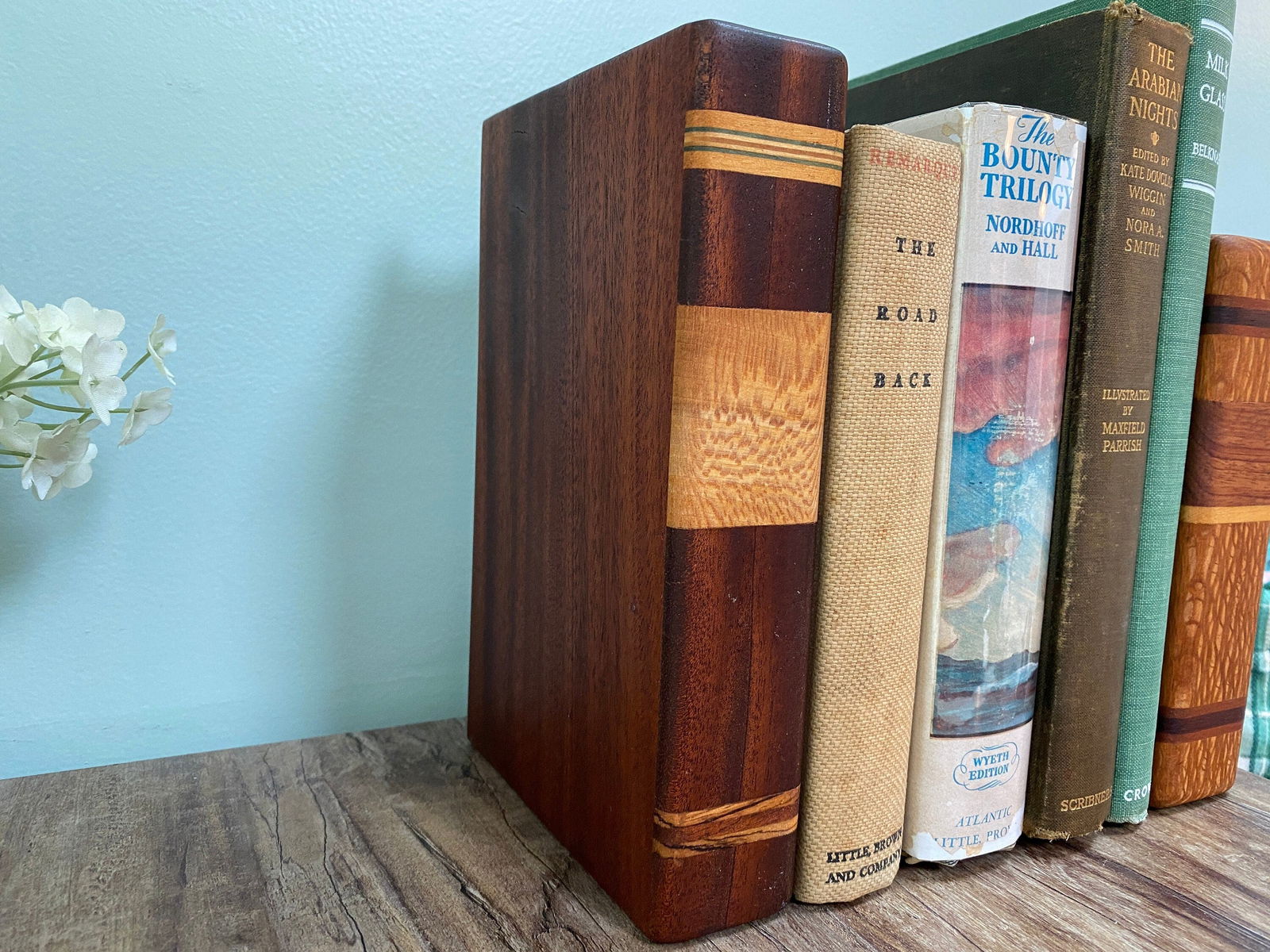 Vintage Wood Book Bookends - Duckwells