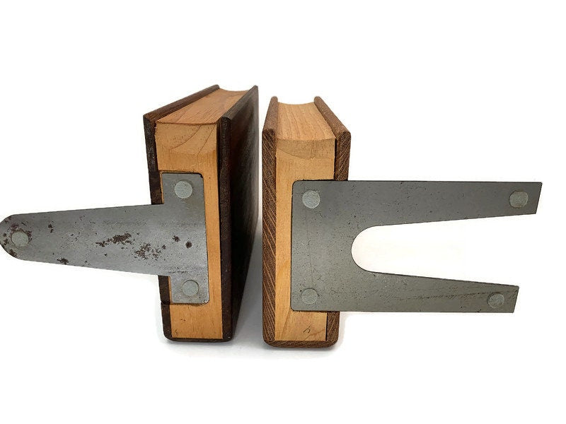 Vintage Wood Book Bookends - Duckwells