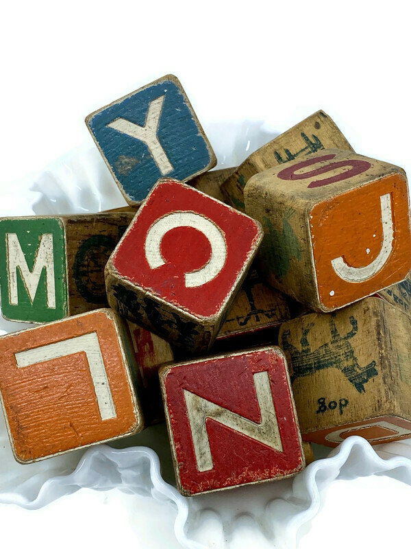Vintage Wooden Toy Blocks - Duckwells