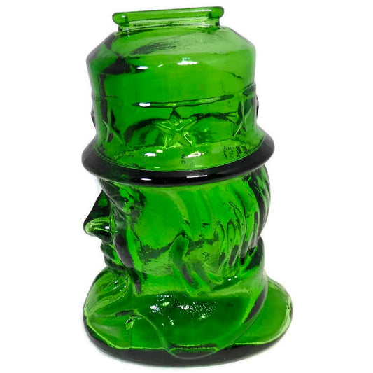 Vintage Uncle Sam Glass Coin Bank at Duckwells
