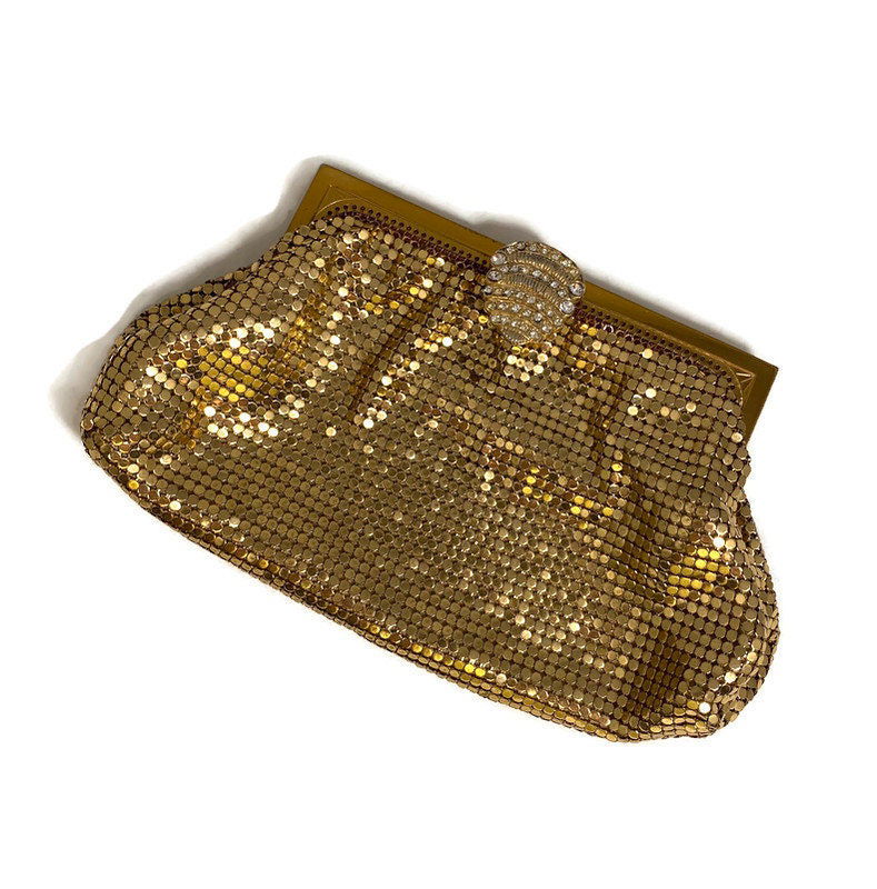 Whiting and Davis Gold Metal Mesh Purse - Duckwells