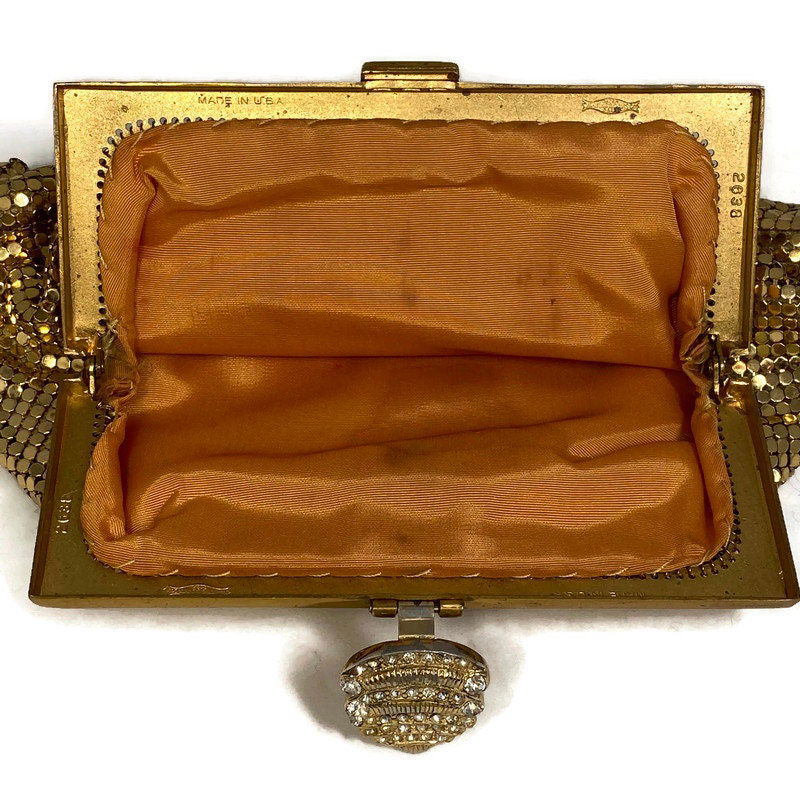 Whiting and Davis Gold Metal Mesh Purse - Duckwells