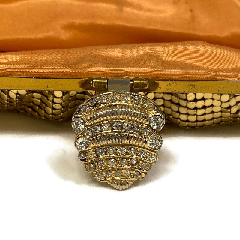 Whiting and Davis Gold Metal Mesh Purse - Duckwells