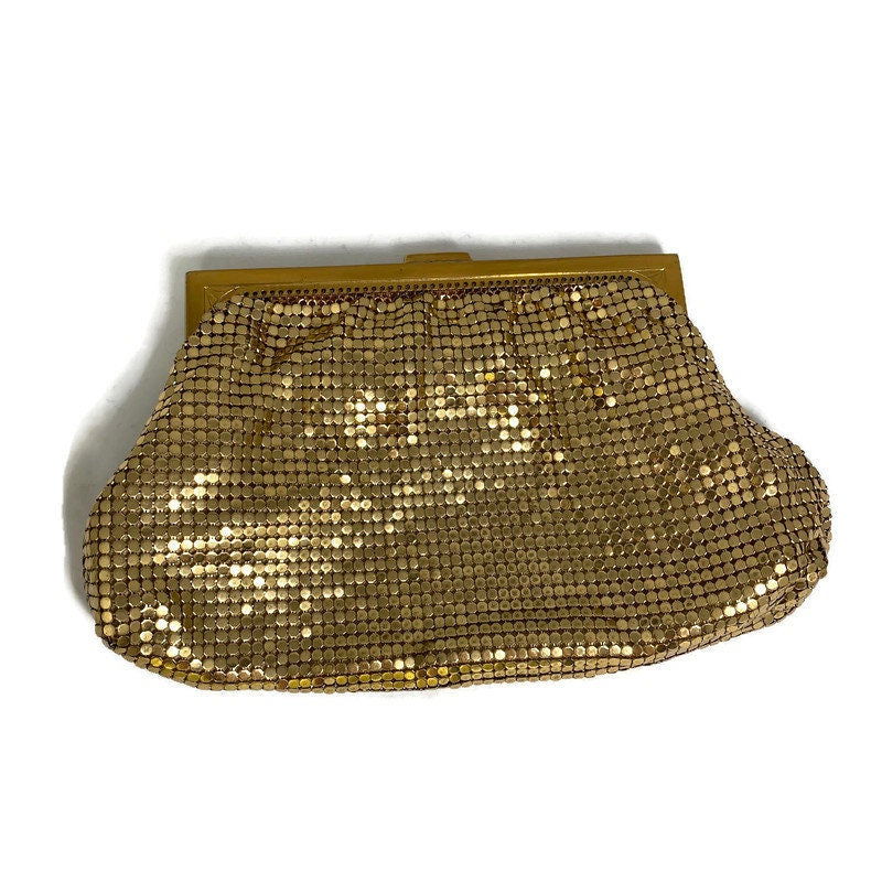 Whiting and Davis Gold Metal Mesh Purse - Duckwells