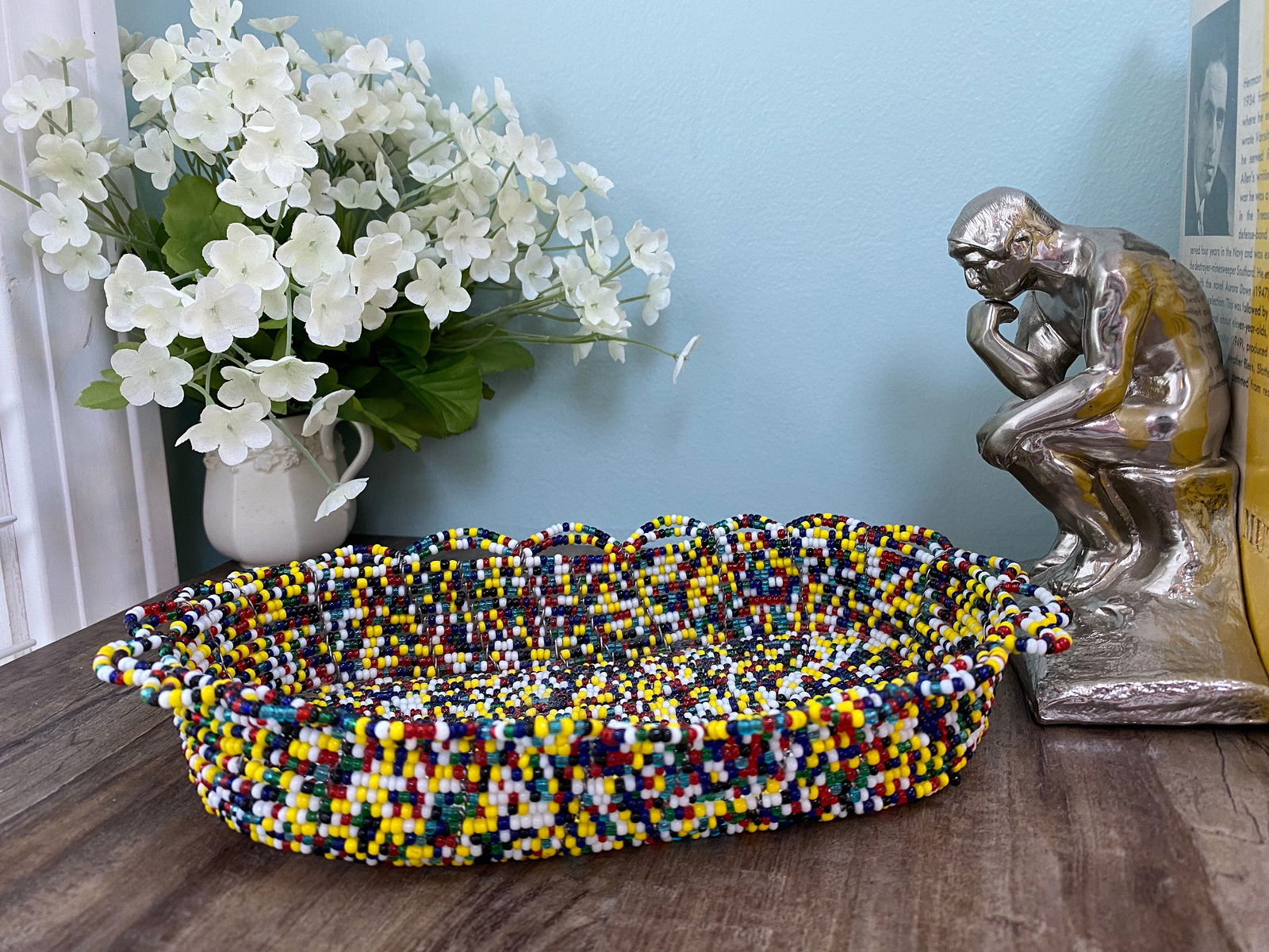 Wired Multicolored Beaded Tray - Duckwells