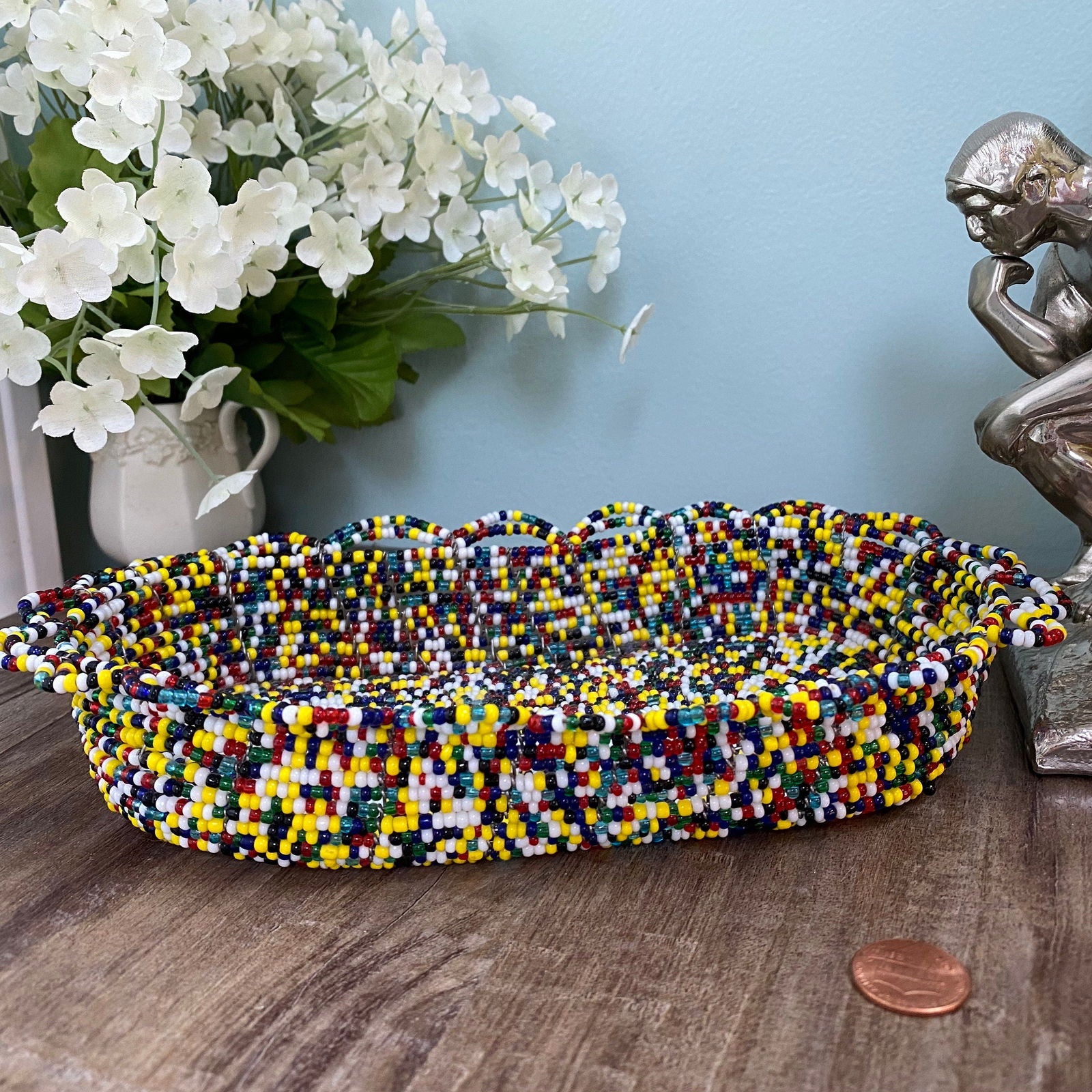 Wired Multicolored Beaded Tray - Duckwells