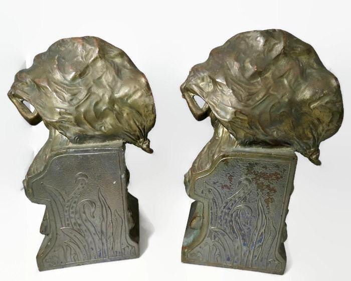 Antique Bookends - Art Nouveau Couple - Duckwells