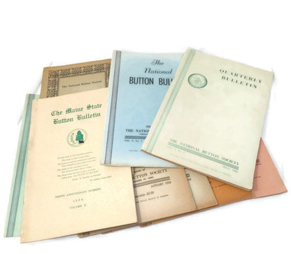 Vintage National Button Society Bulletins, 1940s and 1950s, Maine State Button Bulletin, Button Show Annual Reports, Button Collectors - Duckwells