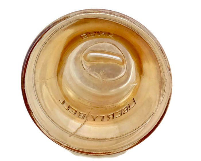 Vintage Liberty Bell Carnival Glass Bank -  Collectible Patriotic Coin Piggy Bank, Bicentennial Souvenir