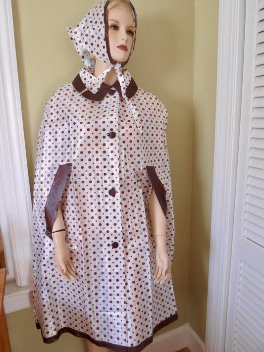 Mod 1960's Vinyl Cape and Scarf - Duckwells
