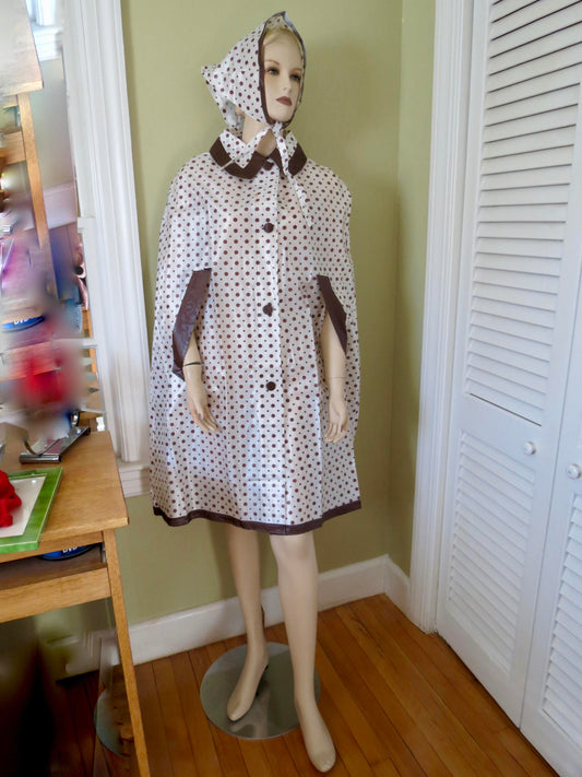 Mod 1960's Vinyl Cape and Scarf - Duckwells