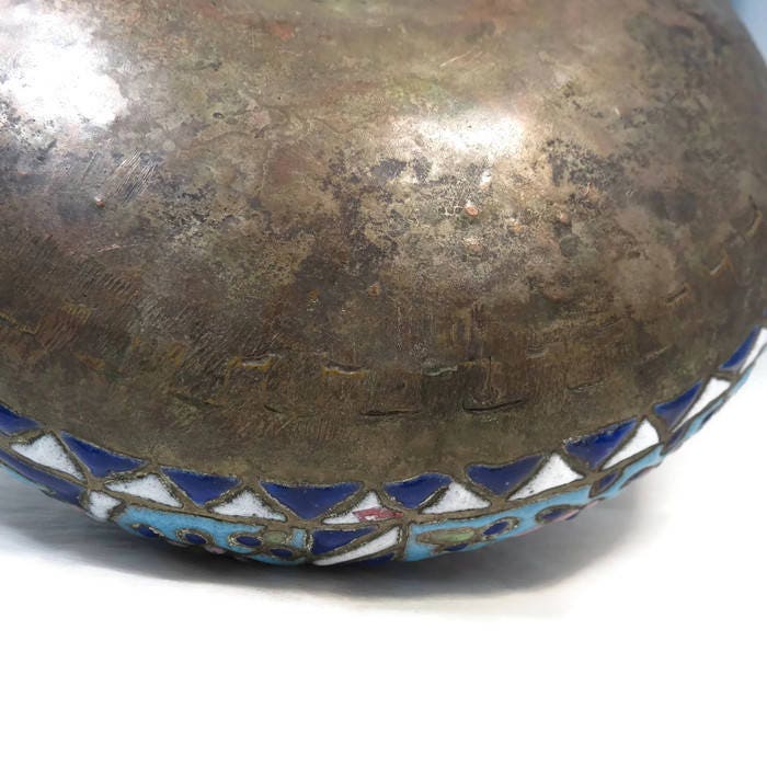 Antique Islamic Bowl, Middle Eastern Enameled Copper Bowl - Duckwells