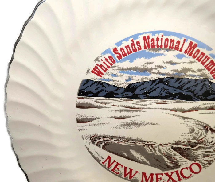 Vintage White Sands New Mexico Plate, Tourist Travel Souvenir, Made in Japan Fine China Dish, White Sands Service, Exclusive Dinnerplate - Duckwells