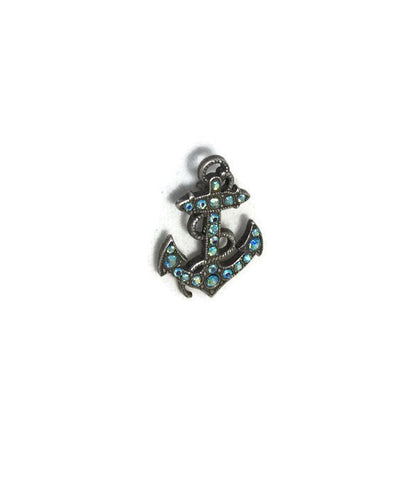 Vintage Rhinestone Anchor brooch, Nautical pin, Kirks Folly brooch, Seaside Jewellery, Collectible Signed Pin, Lapel Tack Pin, boat anchor - Duckwells