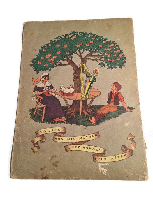 Antique Children's Book - Jack and the Beanstalk, Milo Winter Illustrations, 1939 Edition, Whitman Publishing, Collectible - Duckwells