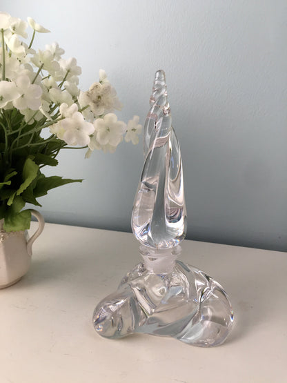 Crystal Perfume Bottle - Art Glass, Home Decor, Vanity Accessory, Collectible Glass with Stopper - Duckwells